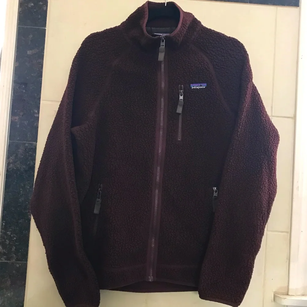 Patagonia Men’s Brown Full-Zip Sherpa Fleece Jacket